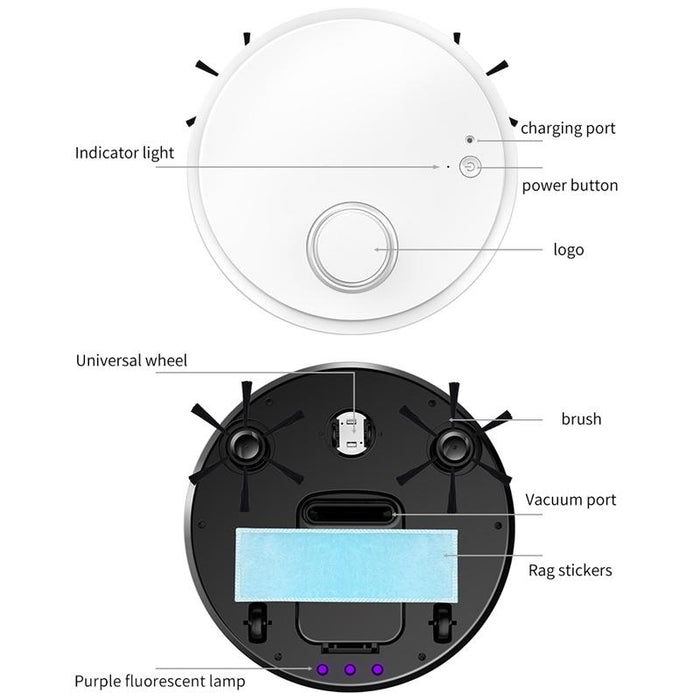 Ob12 Household Intelligent Usb Charging Sweeping Robot White