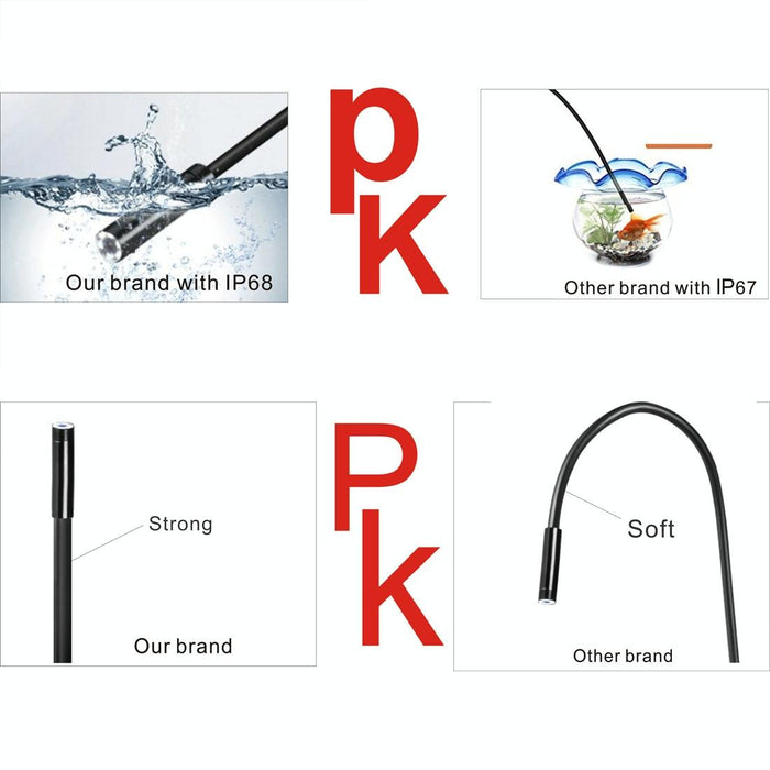 8Mm 2.0Mp Hd Camera Wifi Endoscope Snake Tube Inspection Camera With 8 Led Waterproof Ip68 Lens Diameter 8Mm Length 3.5M Soft Line
