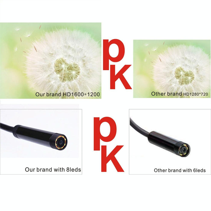 8Mm 2.0Mp Hd Camera Wifi Endoscope Snake Tube Inspection Camera With 8 Led Waterproof Ip68 Lens Diameter 8Mm Length 10M Soft Line