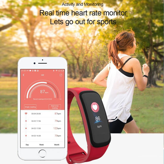 Colour Screen Fitness Tracker Bluetooth 4.0 Ip67 Waterproof Sports Mode Heart Rate Sleep Monitor