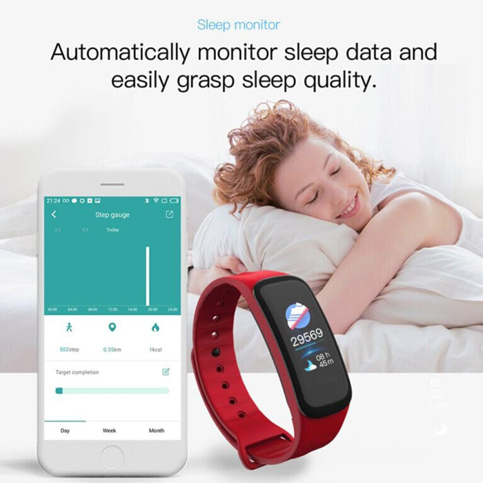 Colour Screen Fitness Tracker Bluetooth 4.0 Ip67 Waterproof Sports Mode Heart Rate Sleep Monitor