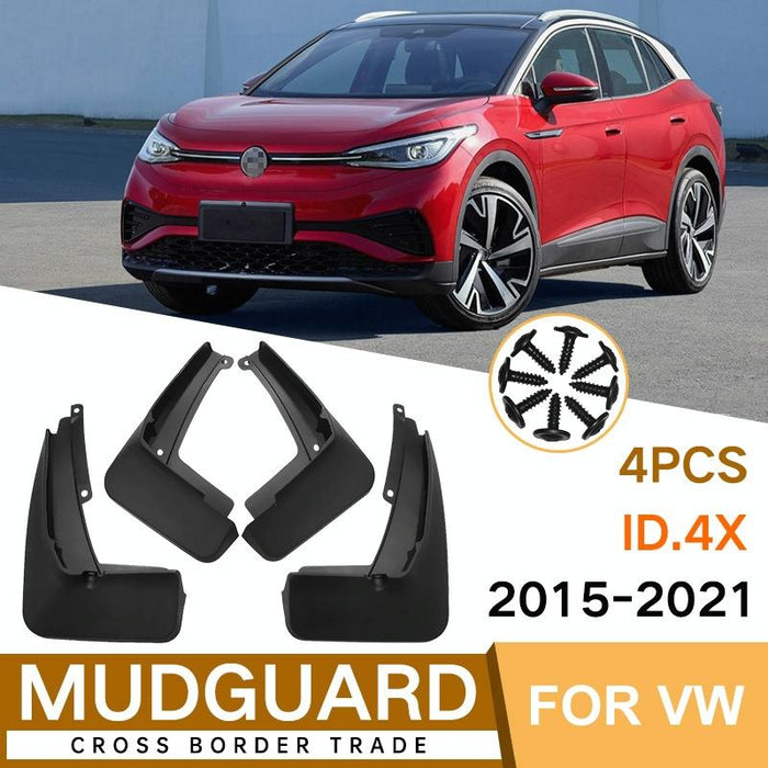 For Volkswagen Id.4X 2015-2023 4Pcs / Set Car Auto Soft Plastic Splash Flaps Fender Guard