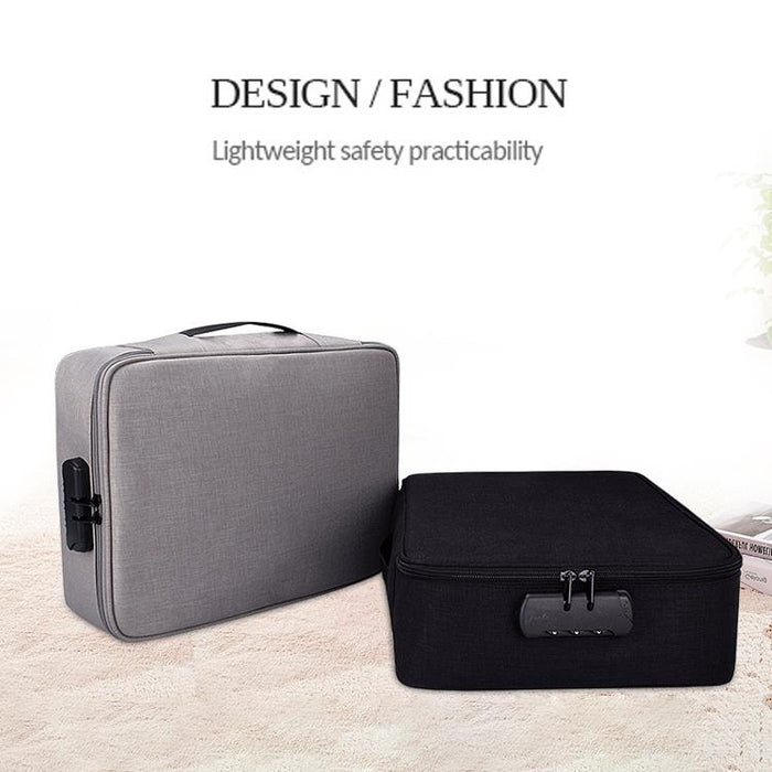 Zj02 Waterproof Polyester Multi-Layer Document Storage Bag Laptop Bag For All Sizes Of Laptops With Password Lock