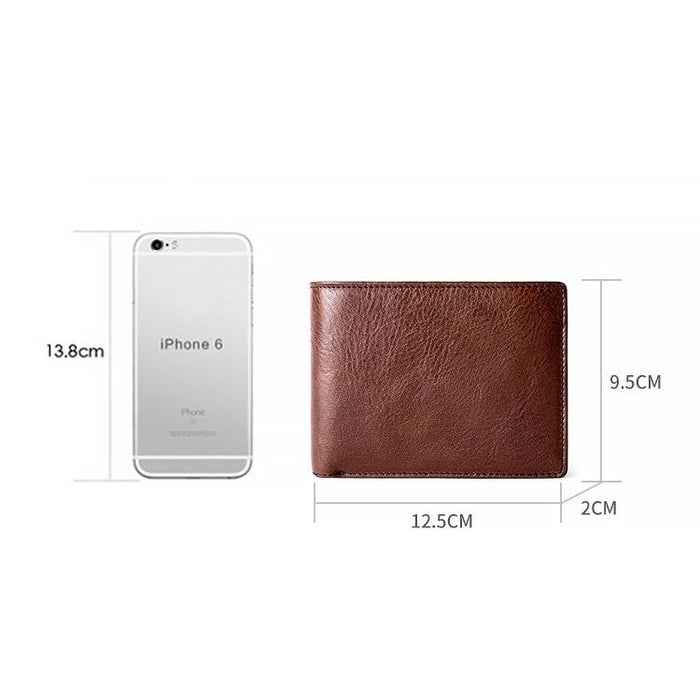8016 Retro Cowhide Leather Multiple Card Slots Wallet For Men With Removable Card Holder