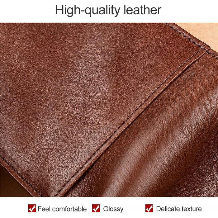 8016 Retro Cowhide Leather Multiple Card Slots Wallet For Men With Removable Card Holder