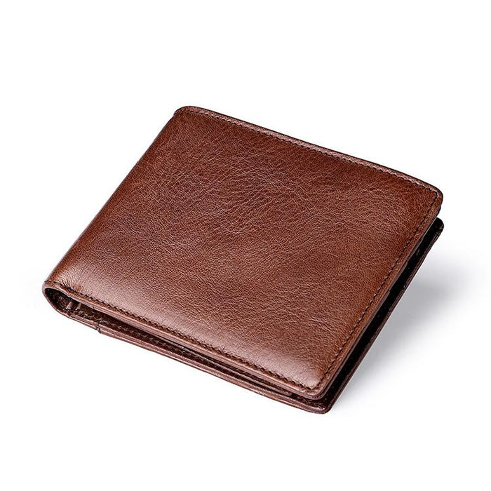 8016 Retro Cowhide Leather Multiple Card Slots Wallet For Men With Removable Card Holder