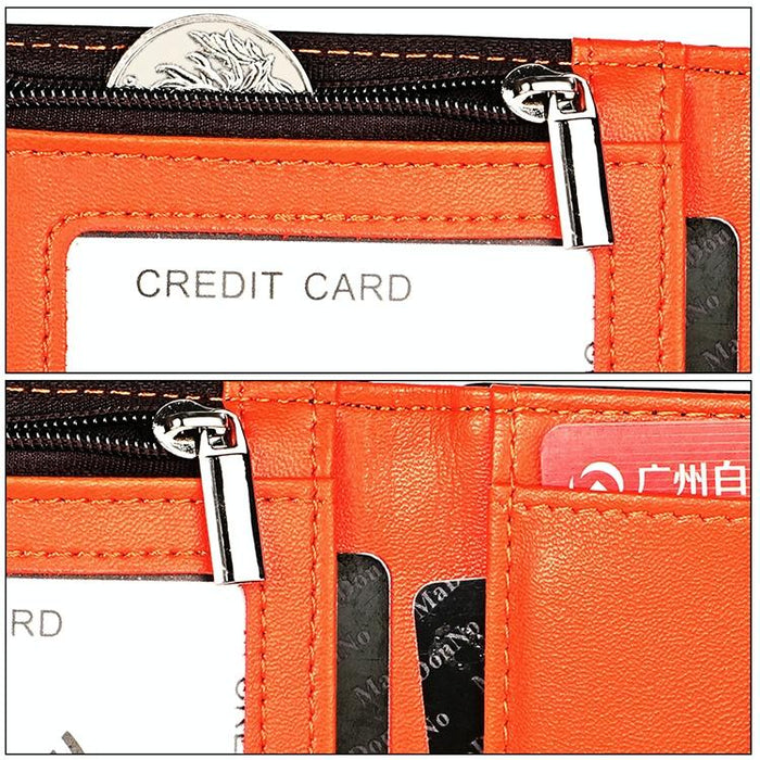 Anti-magnetic Leather Wallet with Zipper for Men - Rfid