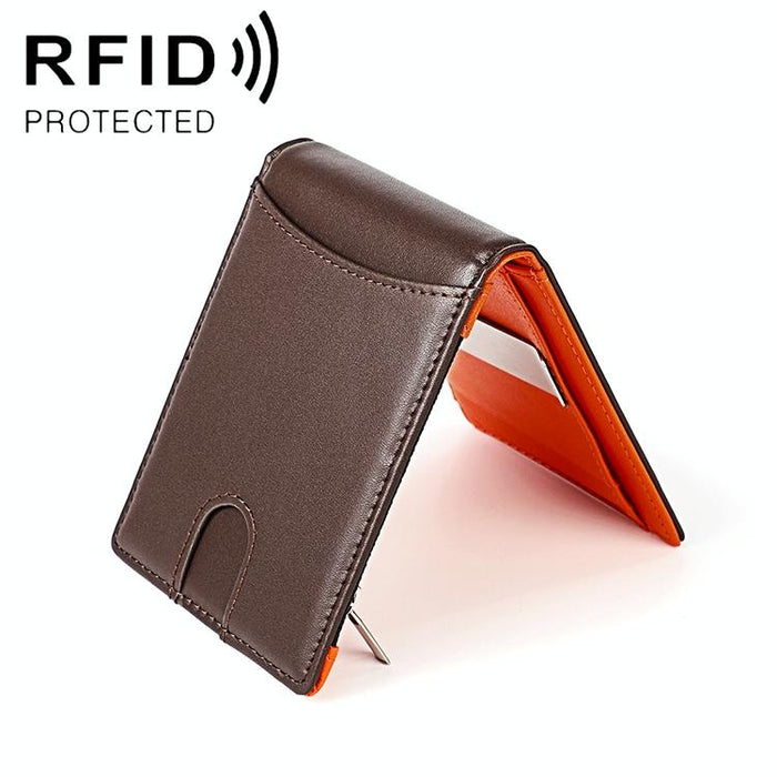 Anti-magnetic Leather Wallet with Zipper for Men - Rfid