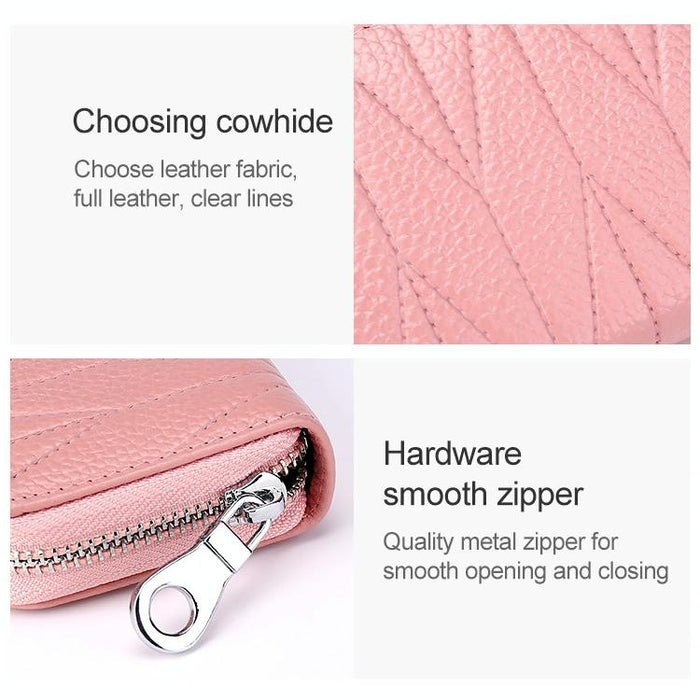 Women Anti Magnetic Leather Rfid Wallet