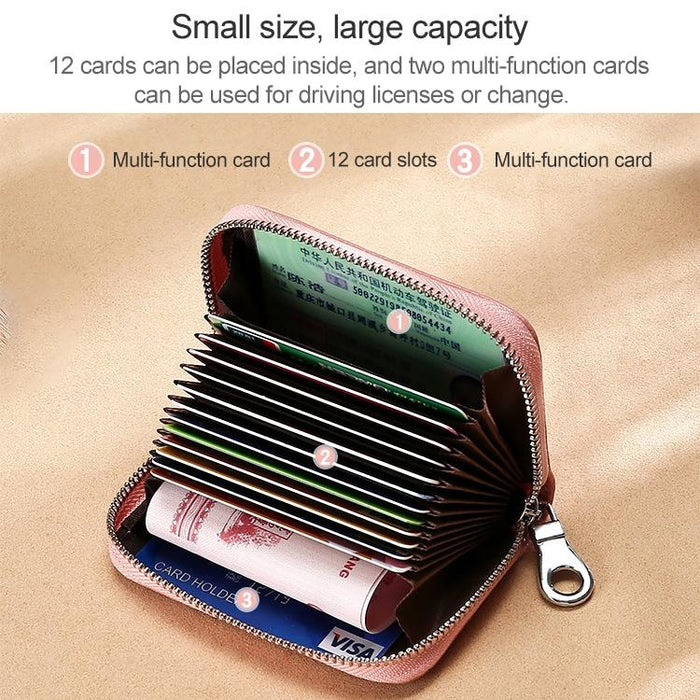 Women Anti Magnetic Leather Rfid Wallet