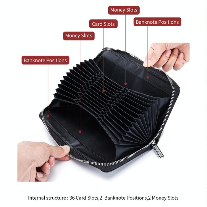 Leather Rfid Card Holder Wallet - Blocking