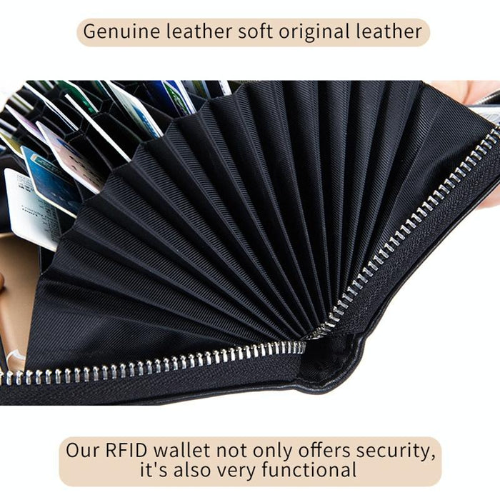 Leather Rfid Card Holder Wallet - Blocking