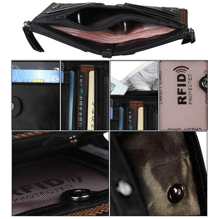 Men Leather Rfid Blocking Card Holder Wallet
