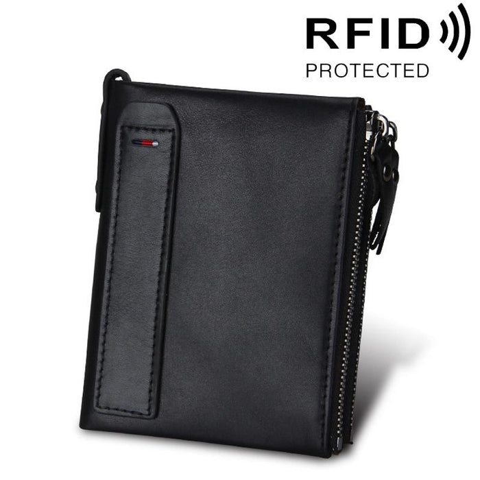 Men Leather Rfid Blocking Card Holder Wallet