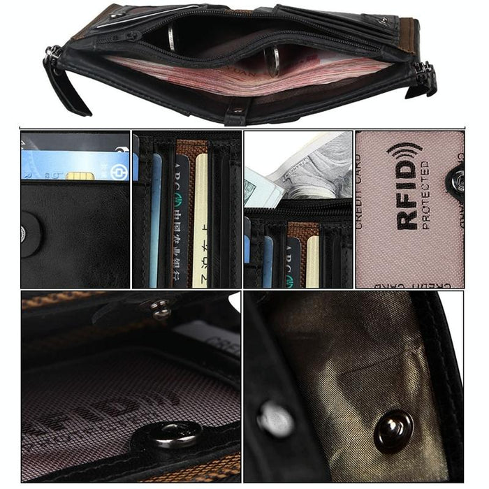 Men Leather Rfid Blocking Card Holder Wallet