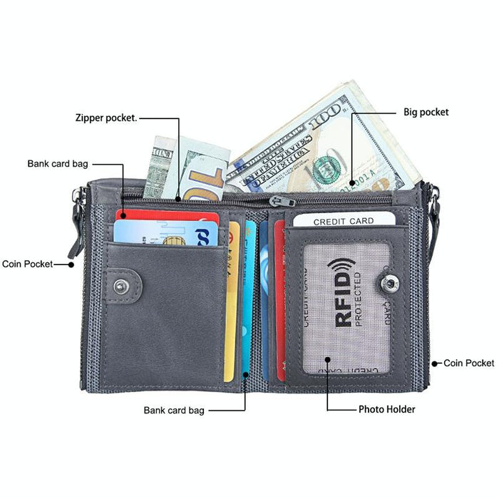 Men Leather Rfid Blocking Card Holder Wallet