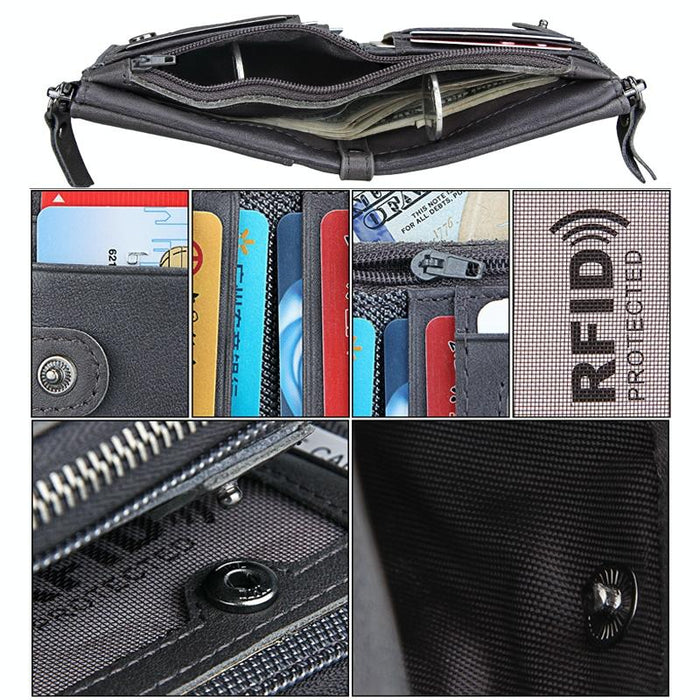 Men Leather Rfid Blocking Card Holder Wallet