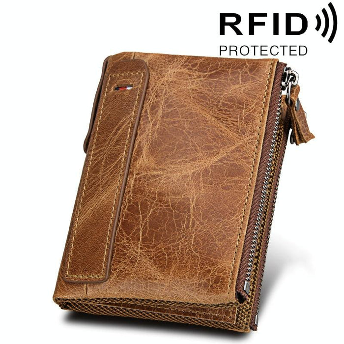 Men Leather Rfid Blocking Card Holder Wallet
