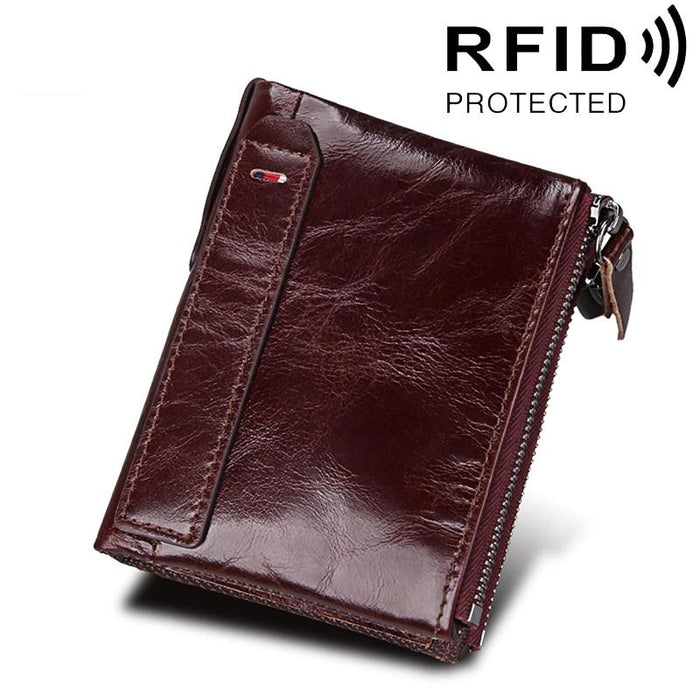 Men Leather Rfid Blocking Card Holder Wallet