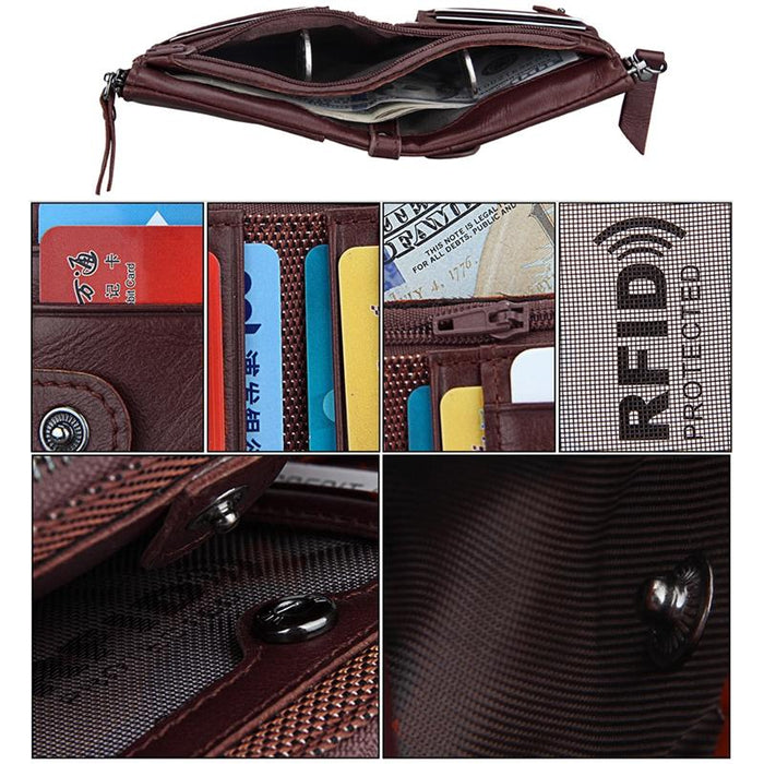 Men Leather Rfid Blocking Card Holder Wallet