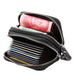 Genuine Leather Dual Layer Zipper Card Holder Wallet Rfid