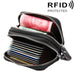 Genuine Leather Dual Layer Zipper Card Holder Wallet Rfid