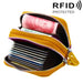 Genuine Leather Dual Layer Zipper Card Holder Wallet Rfid