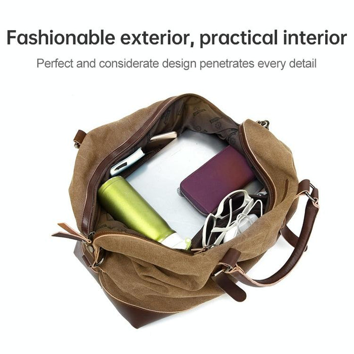 Portable Casual Canvas Travel Handbag Baggage Shoulder