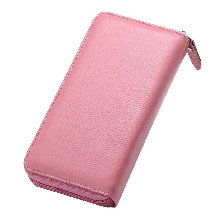 Phone Pocket Litchi Texture Rfid Wallet - Compact & Stylish