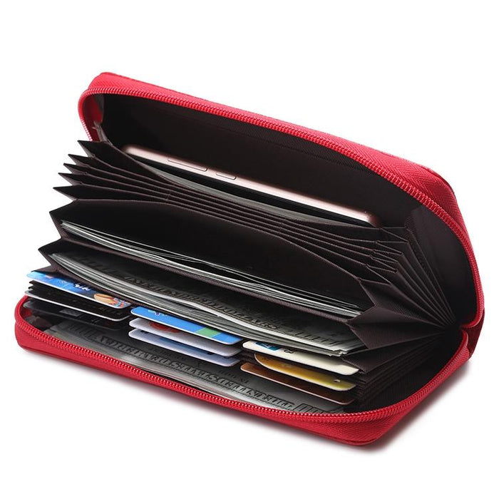 Phone Pocket Litchi Texture Rfid Wallet - Compact & Stylish