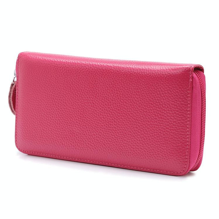 Phone Pocket Litchi Texture Rfid Wallet - Compact & Stylish