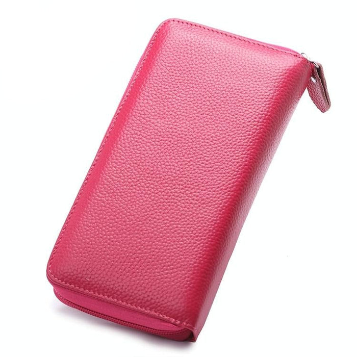 Phone Pocket Litchi Texture Rfid Wallet - Compact & Stylish