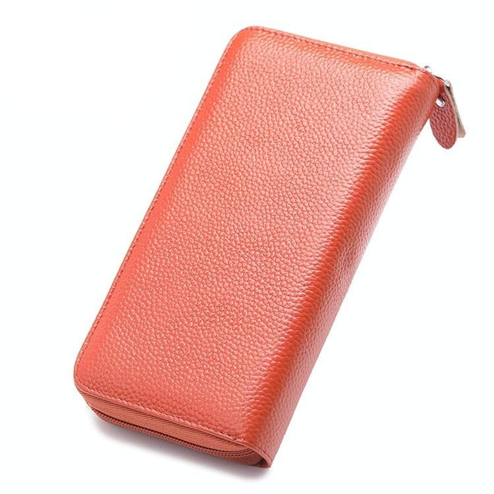 Phone Pocket Litchi Texture Rfid Wallet - Compact & Stylish
