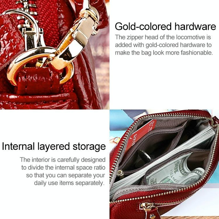 2025 Multifunctional Litchi Texture Women Large Capacity Hand Wallet Shell Bag With Card Slots Pale Pinkish Grey