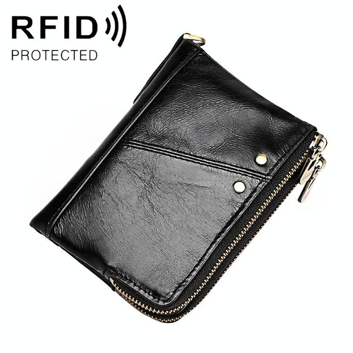 Men Leather Rfid Wallet - Antimagnetic