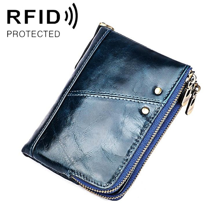 Men Leather Rfid Wallet - Antimagnetic