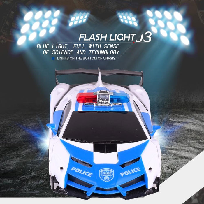 Remote Control Police Car - 4 Channels Deformable Toy