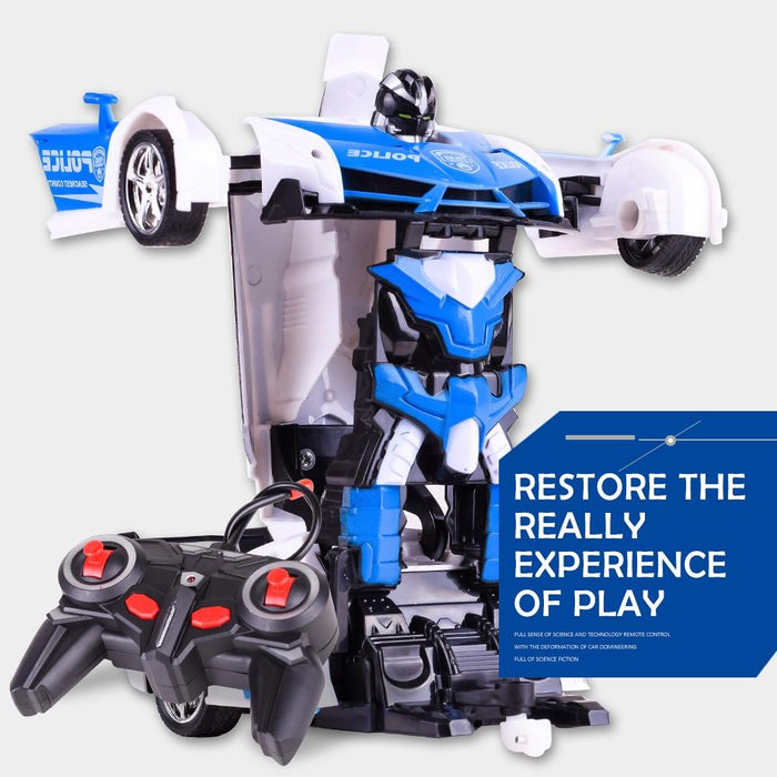 Remote Control Police Car - 4 Channels Deformable Toy