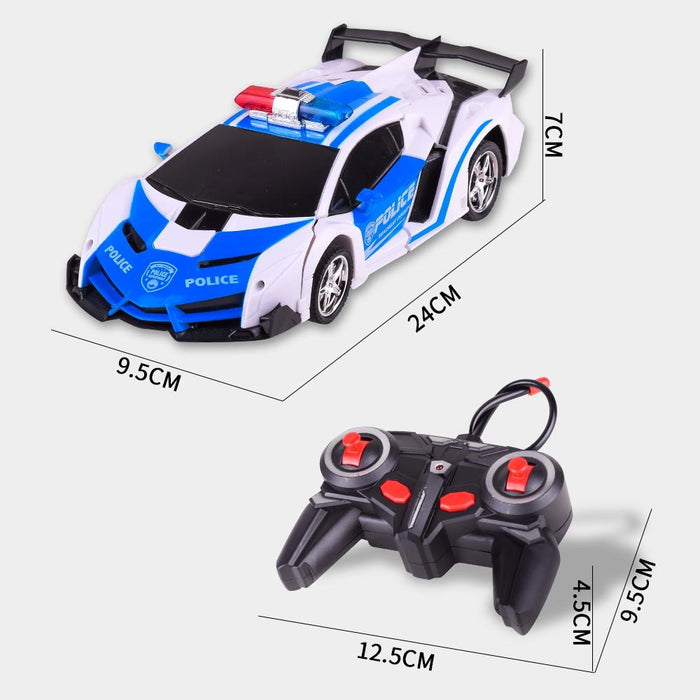 Remote Control Police Car - 4 Channels Deformable Toy