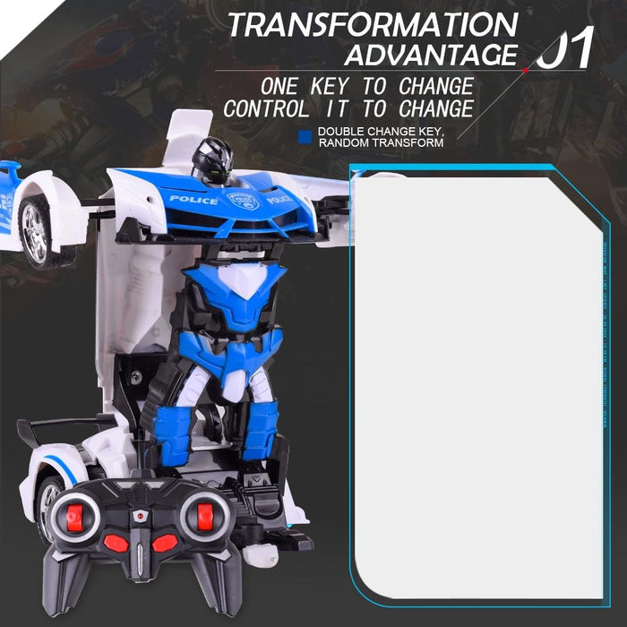 Remote Control Police Car - 4 Channels Deformable Toy