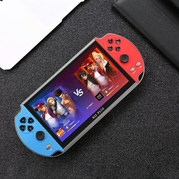 X12 Plus Retro Classic Games Handheld Game Console With 7 Inch Hd Screen & 16Gb Memory Support Mp4 / E-Book Red & Blue