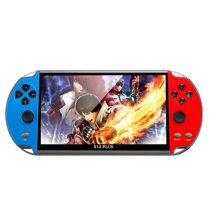 X12 Plus Retro Classic Games Handheld Game Console With 7 Inch Hd Screen & 16Gb Memory Support Mp4 / E-Book Red & Blue