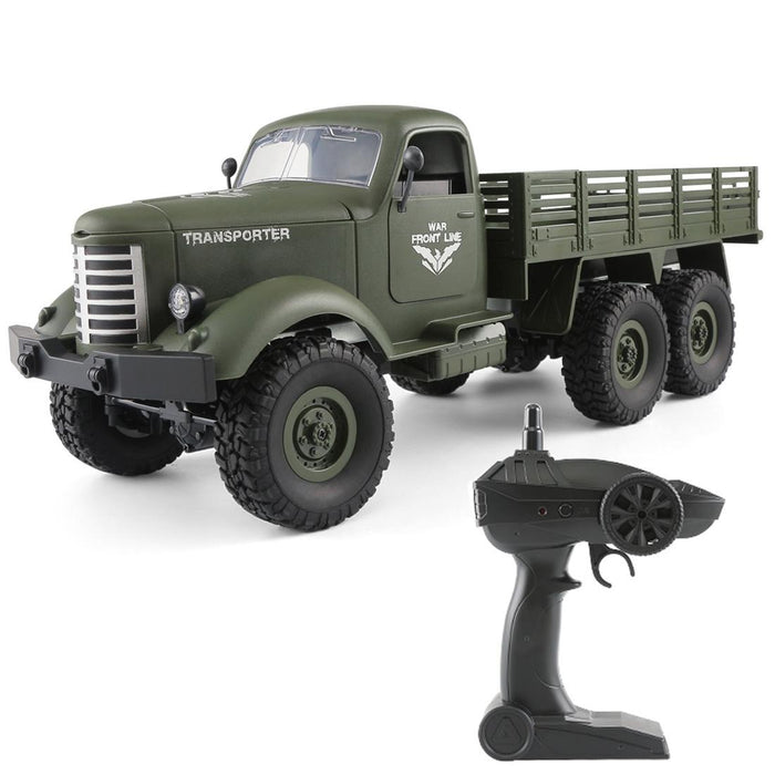 Transporter-1 Full Body 1:16 Mini 2.4Ghz Rc 6Wd Tracked Off-Road Military Truck Car Toy Army Green