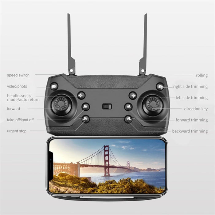 Ls-E525 4K Double Hd Camera Mini Foldable Rc Quadcopter Drone Remote Control Aircraft Black