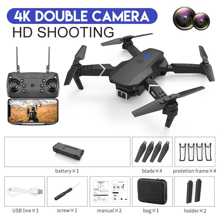 Ls-E525 4K Double Hd Camera Mini Foldable Rc Quadcopter Drone Remote Control Aircraft Black