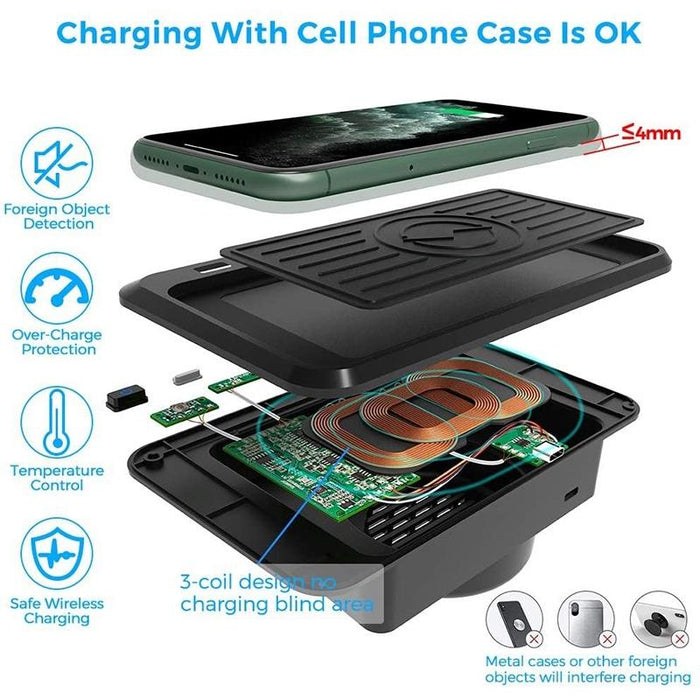 Car Qi Standard Wireless Charger 10w Quick Charging