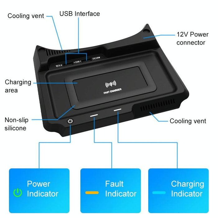 Hfc-1003 Car Qi Standard Wireless Charger 10w Quick