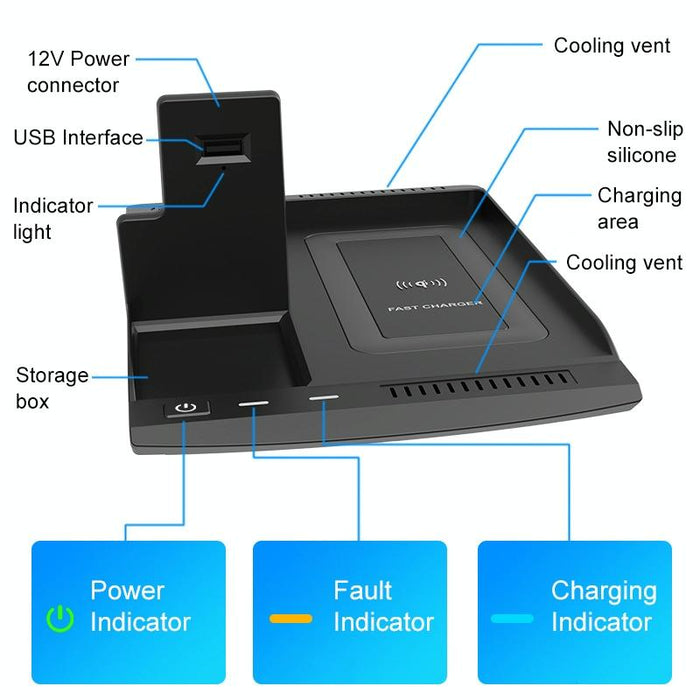 Hfc-1005 Car Qi Standard Wireless Charger 10w Quick