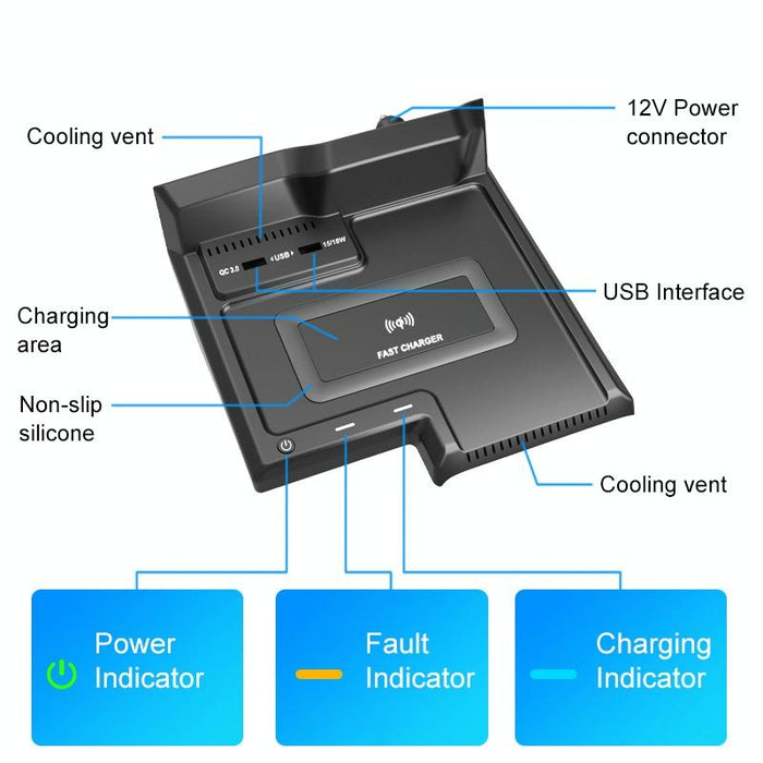 Hfc-1060 Car Qi Standard Wireless Charger 10w Quick