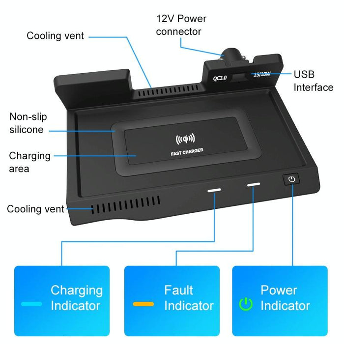 Hfc-1040 Car Qi Standard Wireless Charger 10w Quick